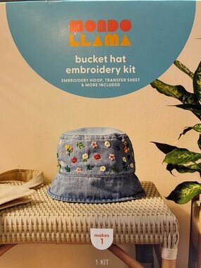 Embroidered Denim Bucket Hat Kit